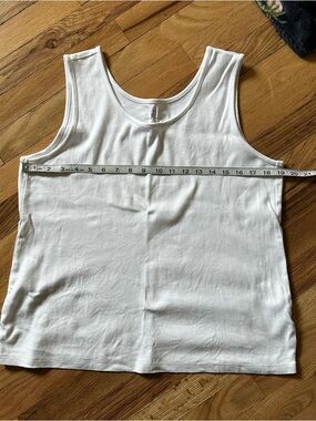 Land’s End Women’s Cotton Tank L Relaxed Fit Basic Staple